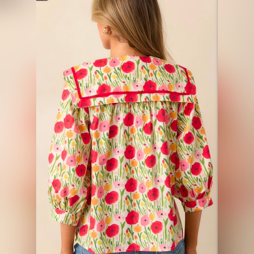 Entro Floral Blouse - Picture 3 of 9